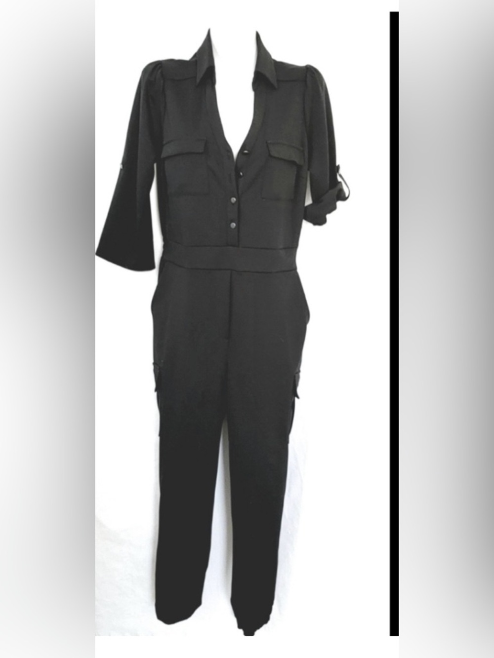 black pants romper/jumpsuit by NY&C (New York & Company). Jumpsuits Size L